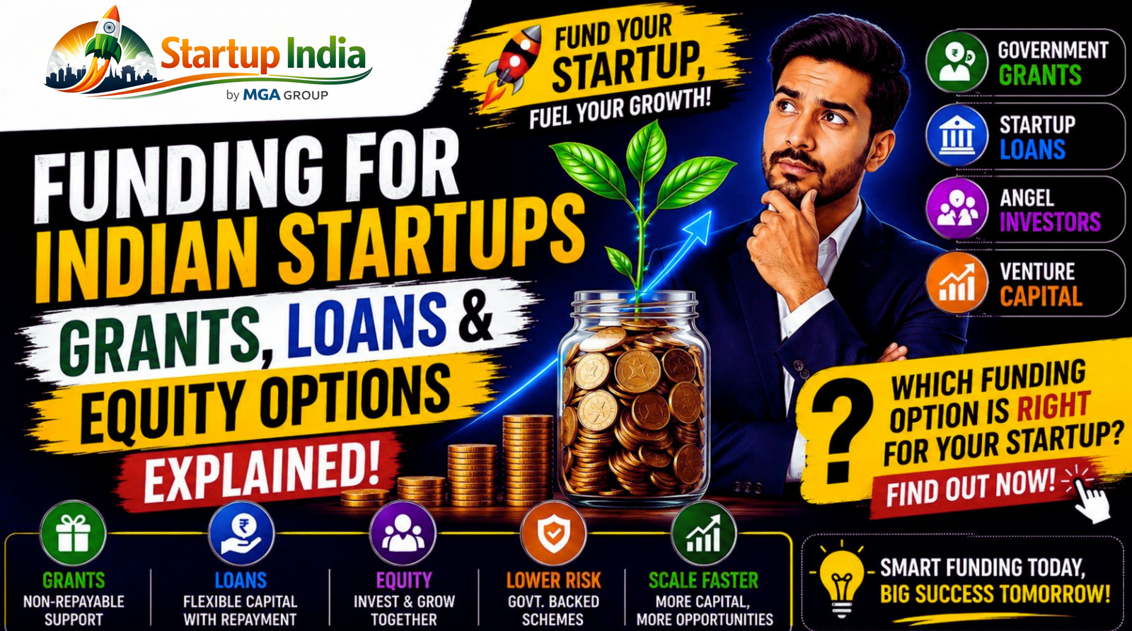 Funding for Indian Startups: Grants, Loans, and Equity Options Explained